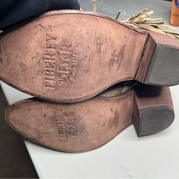 Liberty Black Women's Fringe Leather Western Boots Brown Size 8.5 🛑 - Picture 11 of 11